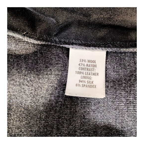 St. John Dress Wool Leather Bodycon Knee-Length Sleeveless Black/Grey Women's 2 - Picture 4 of 5